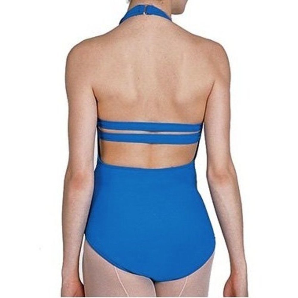 Bal Togs 6002 Women's Medium (8-10) Blue Double-Strap Back Leotard